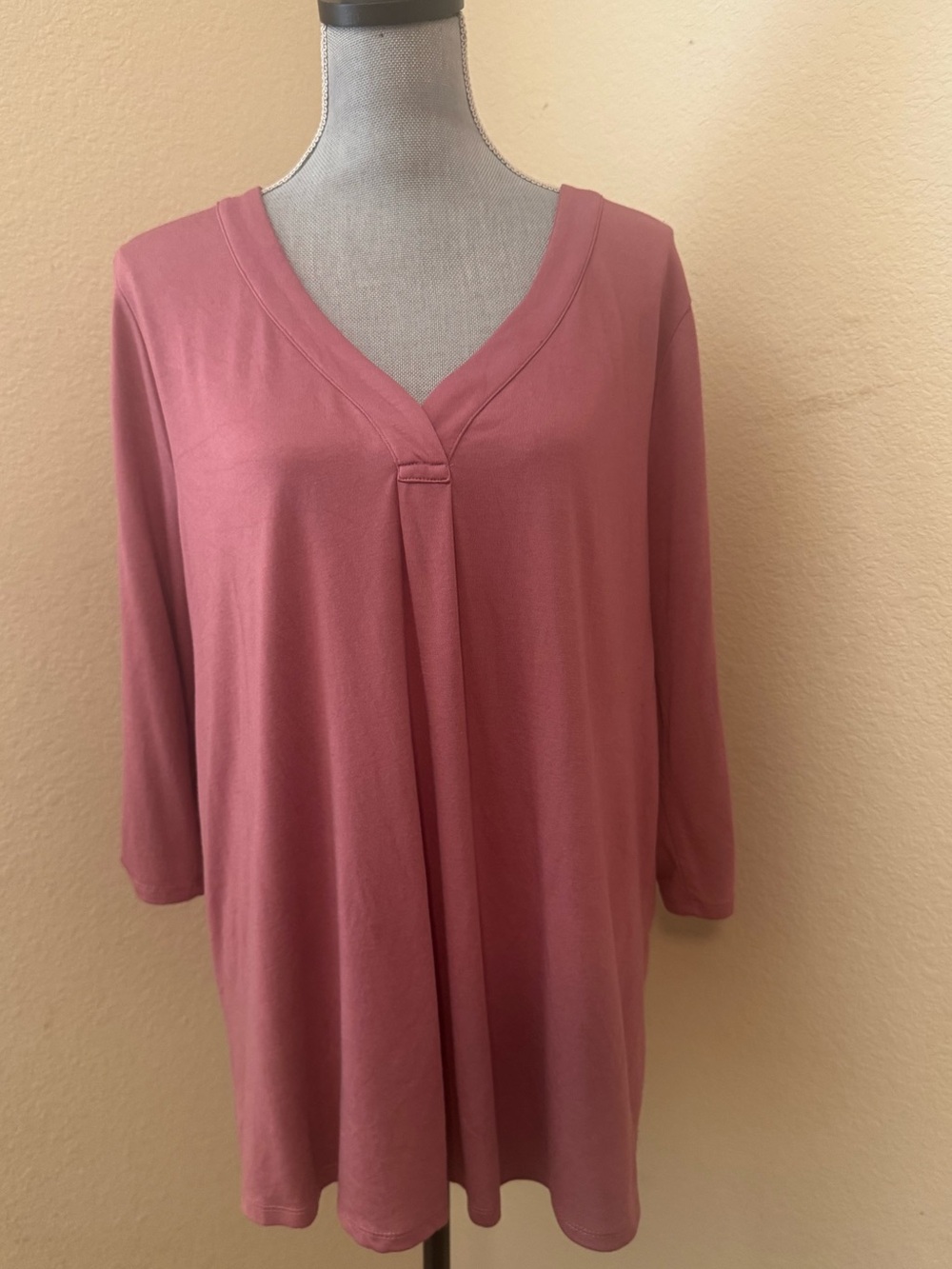 Lane Bryant Dusty Rose V-Neck Long Sleeve Tunic